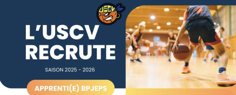 L’USCV recrute un(e) apprenti(e) BPJEPS pour la saison 2025-2026 !