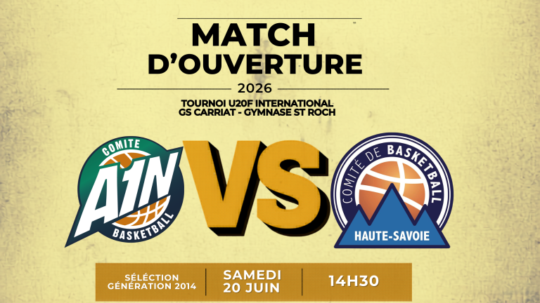 Match d&rsquo;ouverture du Tournoi International de Carriat : l&rsquo;Ain face à la Haute-Savoie !