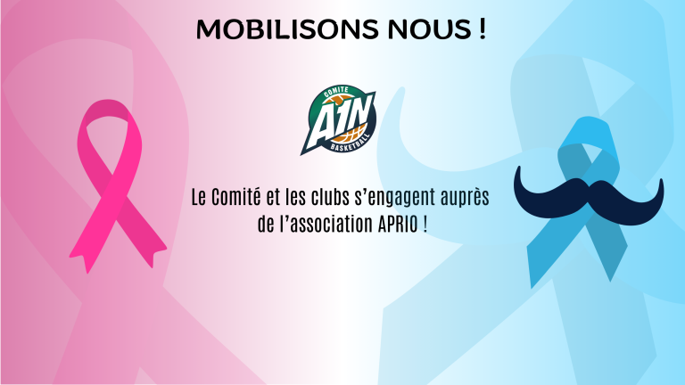 Octobre Rose et Movember : le basket de l&rsquo;Ain se mobilise avec l&rsquo;association APRIO !